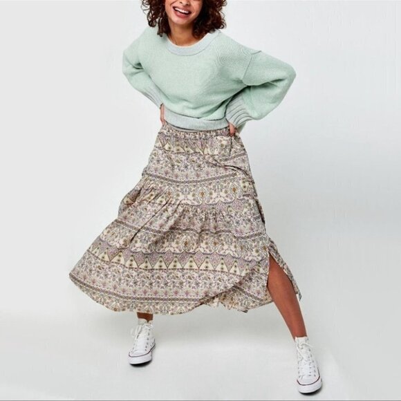 Free people lime green gray off the shoulder tunic sweater size XS - Picture 6 of 16